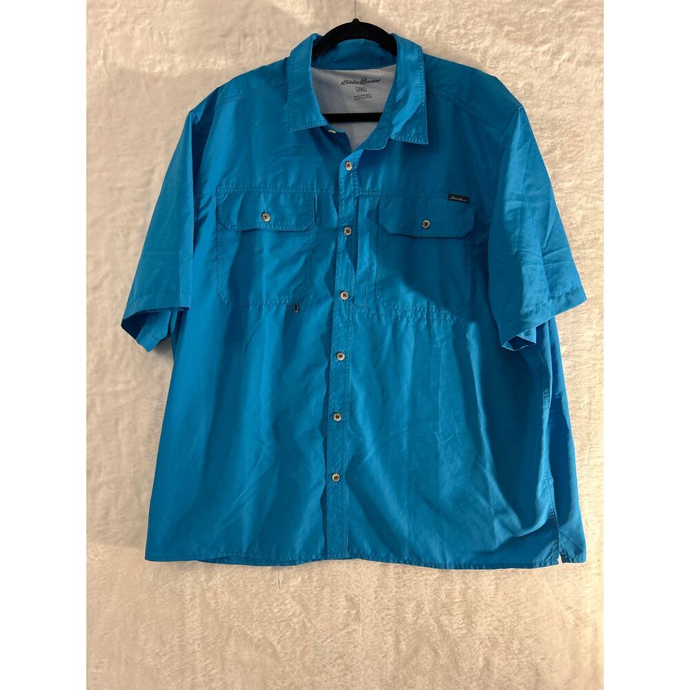 Eddie Bauer XXL Short‎ Sleeve Button Up Vented Shirt